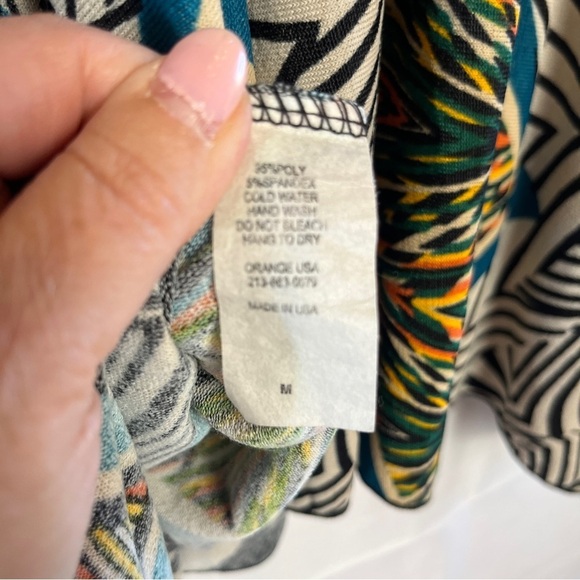 ORANGE USA Multicolor Graphic Print Knit Kimono Coverup Cardigan Sweater Size M - Picture 9 of 9